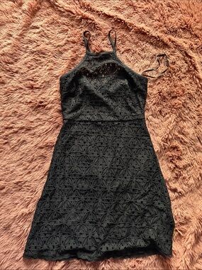 Laundry Black Lace Halter Mini Dress